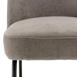 Lot de 2 chaises tissu couleur lin pieds acier noir ULYSSE