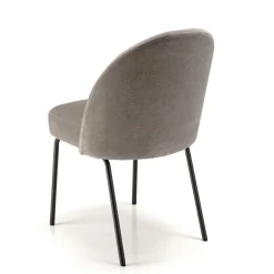 Lot de 2 chaises tissu couleur lin pieds acier noir ULYSSE