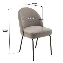 Lot de 2 chaises tissu couleur lin pieds acier noir ULYSSE