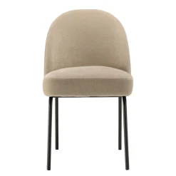 Lot de 2 chaises tissu sable pieds acier noir ULYSSE