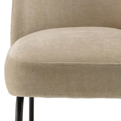 Lot de 2 chaises tissu sable pieds acier noir ULYSSE