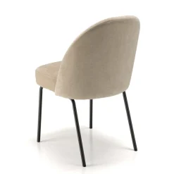 Lot de 2 chaises tissu sable pieds acier noir ULYSSE