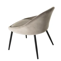 Lot De 2 Chaises TOM Velours Chamois Pieds Métal