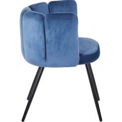 Lot de 2 chaises Velours Bleu CRYSTAL