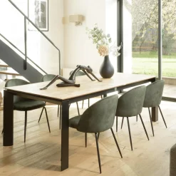 Lot de 2 chaises velours vert sapin dossier arrondi