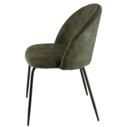 Lot de 2 chaises velours vert sapin dossier arrondi