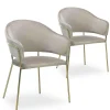 Lot De 2 Chaises/Fauteuils RICO Velours Taupe