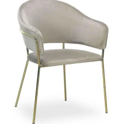 Lot De 2 Chaises/Fauteuils RICO Velours Taupe