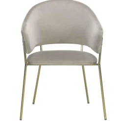 Lot De 2 Chaises/Fauteuils RICO Velours Taupe