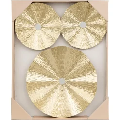 Lot de 3 déco murales Leslie Métal doré