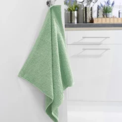 Lot de 2 Essuie-mains carré PRATIK coloré lauréat vert jade