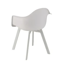 Lot de 6 fauteuils blancs dossier arrondi MALO