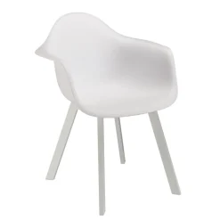 Lot de 6 fauteuils blancs dossier arrondi MALO