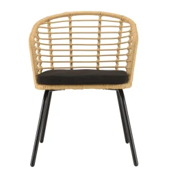 Lot de 2 fauteuils en rotin synthétique couleur naturelle MALO