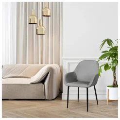 Lot de 2 Fauteuils GIULIA Gris Foncé Velours Côtelé