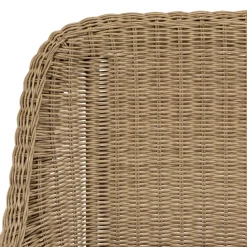 Lot de 2 fauteuils jardin rotin synthé. et coussin, pieds droit KALLY