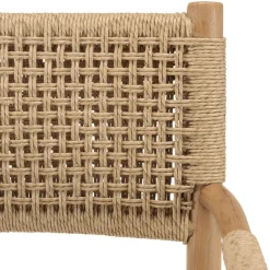 Lot de 2 fauteuils jardin accoudoirs teck rotin synthétique beige VALERIA