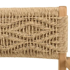 Lot de 2 fauteuils jardin teck rotin synthétique motif losange VALERIA