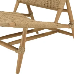 Lot de 2 fauteuils lounge jardin teck rotin synthétique relief VALERIA