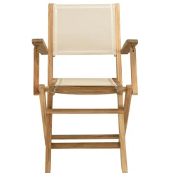 Lot de 2 fauteuils pliants textilène couleur beige