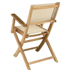 Lot de 2 fauteuils pliants textilène couleur beige