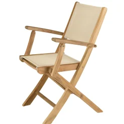 Lot de 2 fauteuils pliants textilène couleur beige