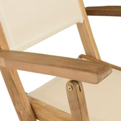 Lot de 2 fauteuils pliants textilène couleur beige