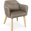 Lot de 2 Fauteuils Scandinaves Tissu Taupe ELRIC