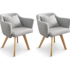 Lot de 2 Fauteuils Scandinaves Gris LAYAL