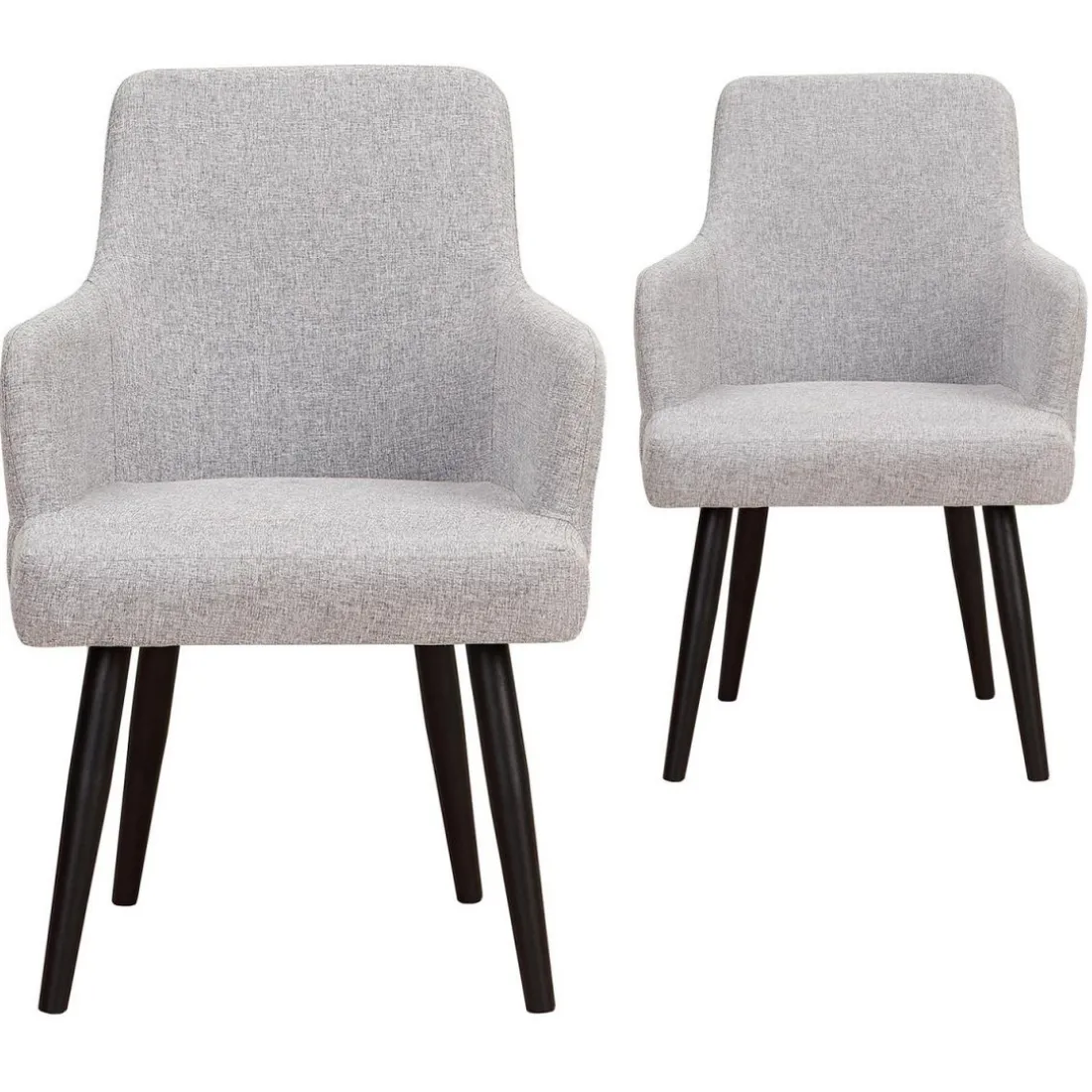 Lot de 2 Fauteuils Tissu Gris Clair LUDVIG