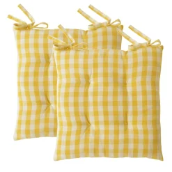 Lot de 2 Galettes de chaise VICHY jaune