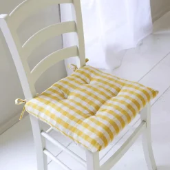 Lot de 2 Galettes de chaise VICHY jaune