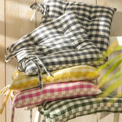 Lot de 2 Galettes de chaise VICHY jaune