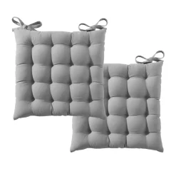 Lot de 2 galettes de chaise SEIZA capitonnée carrée-gris