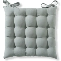 Lot de 2 galettes de chaise SEIZA capitonnée carrée-gris