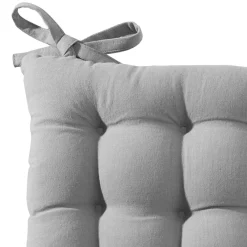 Lot de 2 galettes de chaise SEIZA capitonnée carrée-gris