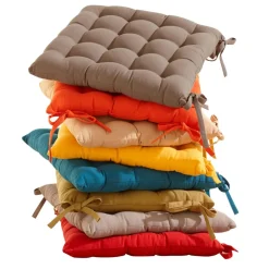 Lot de 2 galettes de chaise SEIZA capitonnée carrée-gris