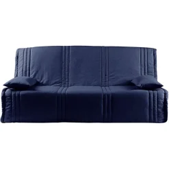Lot de 2 housses coussins unies rectangulaires - Bleu