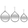 Lot de 3 miroirs goutte Leny Métal noir