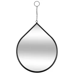 Lot de 3 miroirs goutte Leny Métal noir