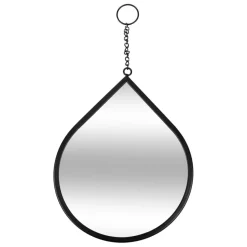 Lot de 3 miroirs goutte Leny Métal noir