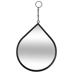 Lot de 3 miroirs goutte Leny Métal noir