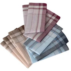 Lot de 12 mouchoirs Homme foncés