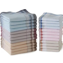 Lot de 12 mouchoirs Homme foncés