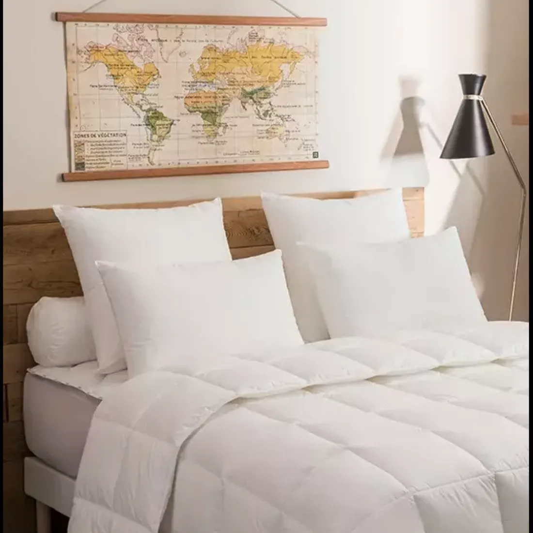 Lot de 2 Oreillers Unis DODO MAISON ANTI-ACARIENS Moelleux 60x60