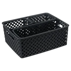 LOT DE 4 PANIER FOLK GRIS
