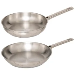 Lot de 2 poêles en inox