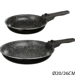 Lot de 2 poêles pierres et poignées