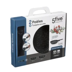 Lot de 2 poêles pierres et poignées