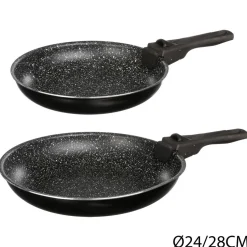 Lot de 2 poêles pierres et poignée D24et28